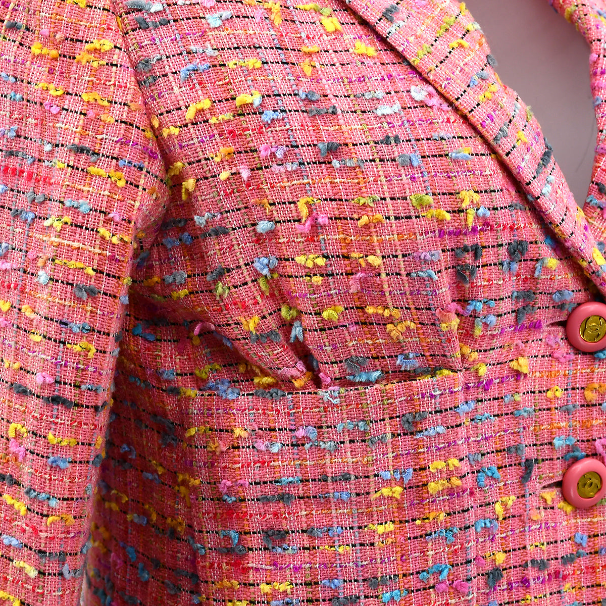 Chanel single breasted tweed boucle jacket #38