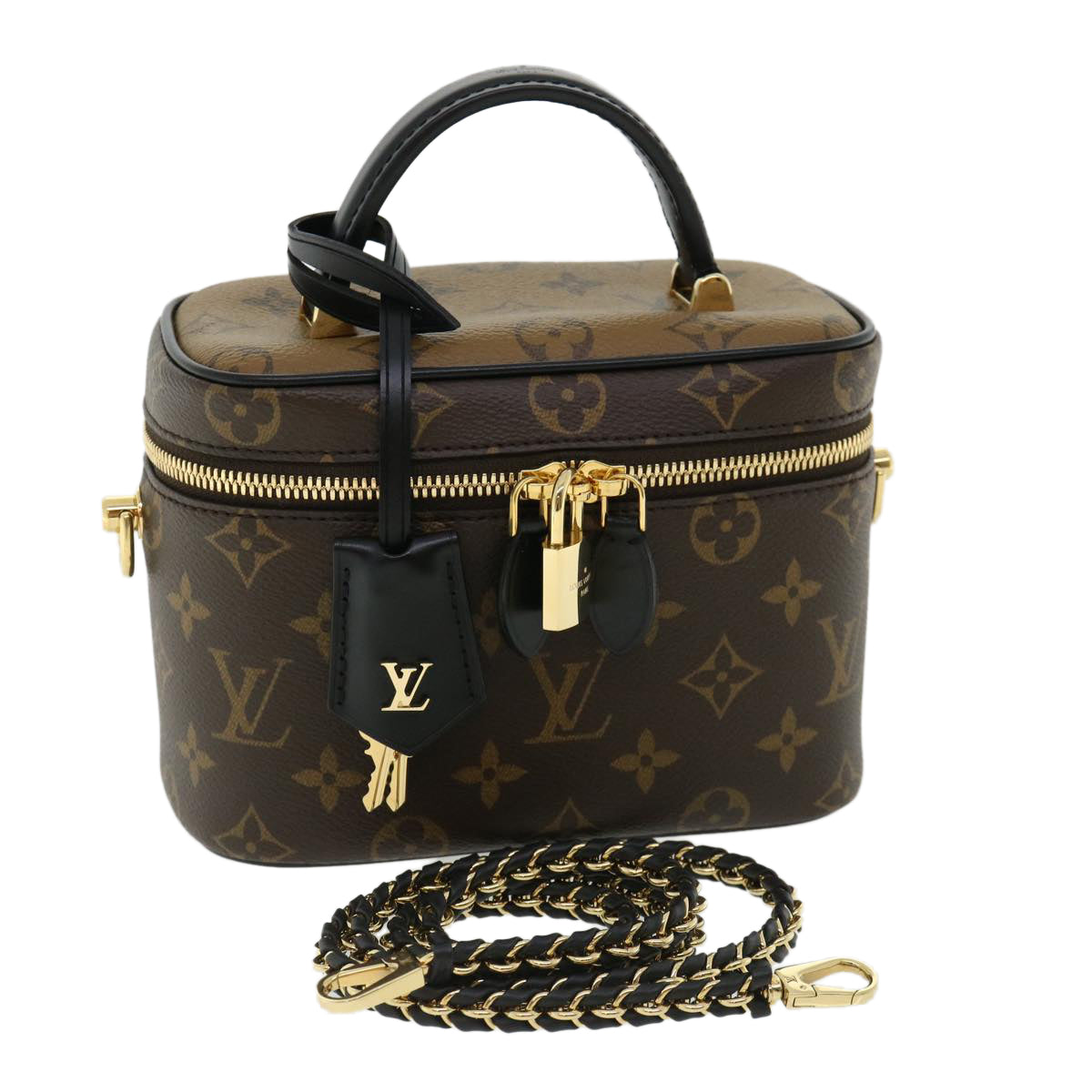 LOUIS VUITTON Monogram Reverse Vanity NVPM Hand Bag 2way M45165 LV  33160A