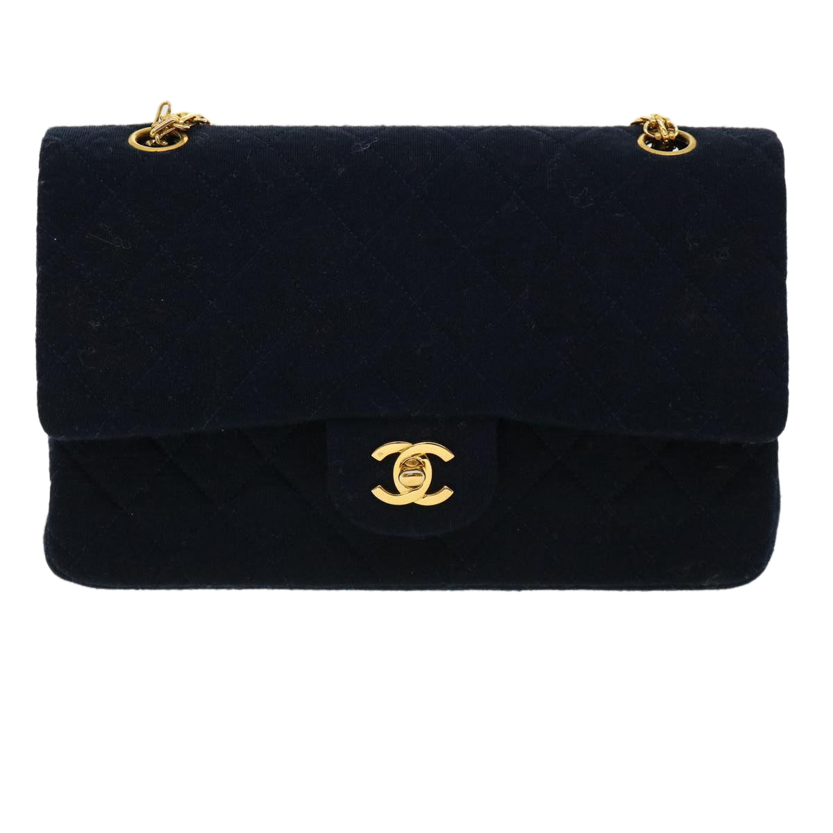 Top Quality Chanel Matelasse 25 Shoulder Bag cotton Black CC Auth 33162