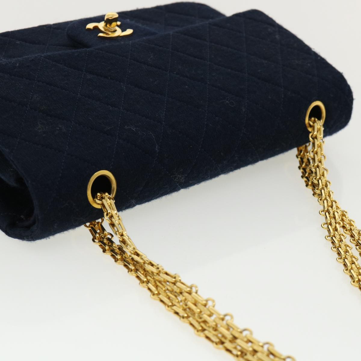 Top Quality Chanel Matelasse 25 Shoulder Bag cotton Black CC Auth 33162