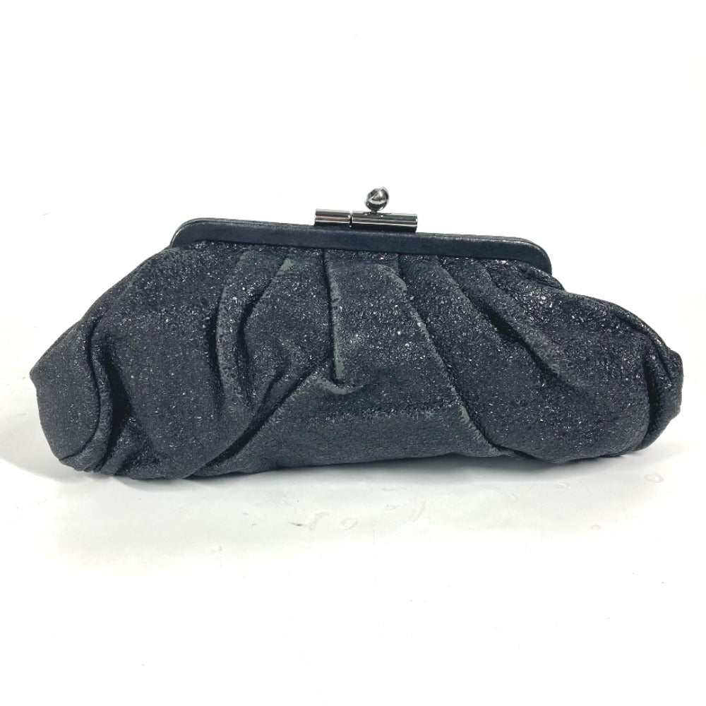 CHANEL Clutch bag leather Dark Navy type Rhinestone Purse Purse