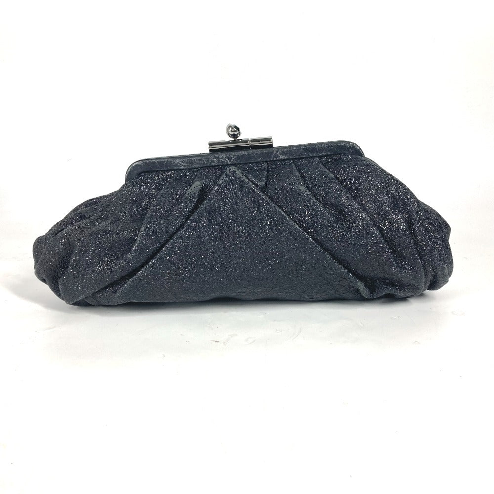 CHANEL Clutch bag leather Dark Navy type Rhinestone Purse Purse