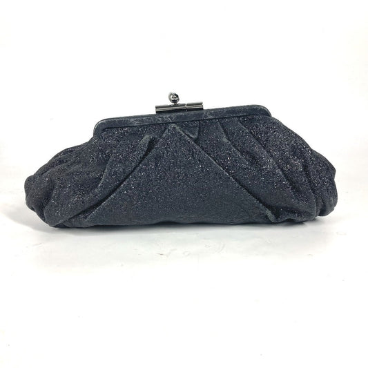 CHANEL Clutch bag leather Dark Navy type Rhinestone Purse Purse