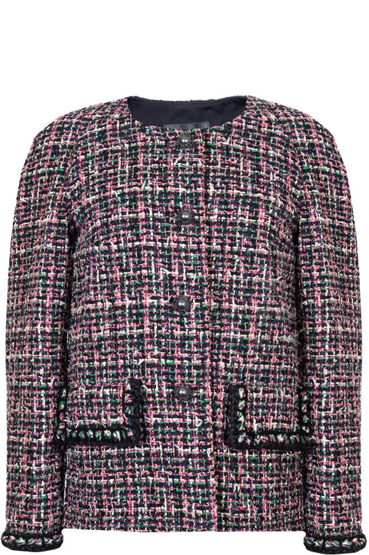 CHANEL Fantasy Tweed Jacket Pink Black 2019