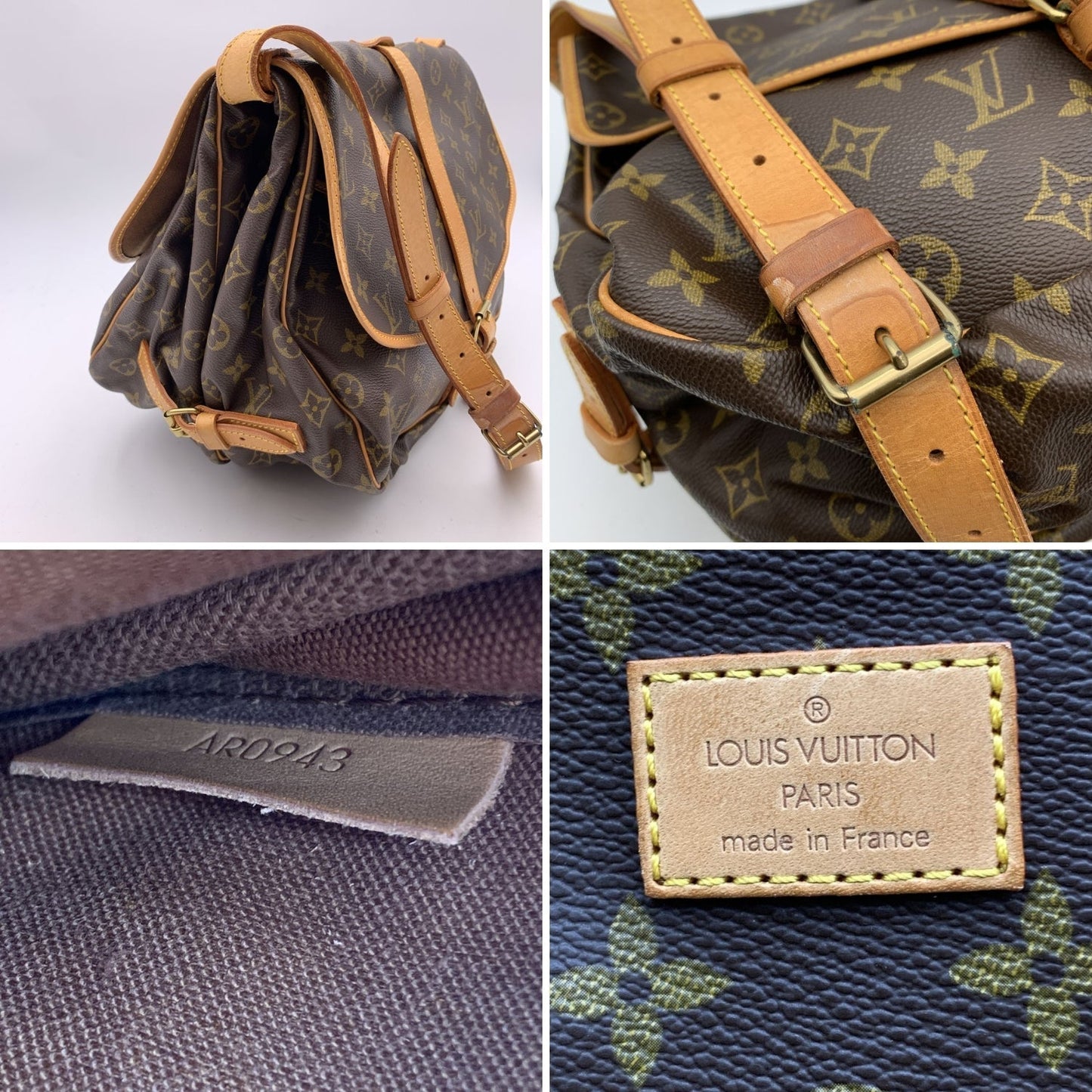 LOUIS VUITTON Vintage Monogram Canvas Saumur 35 Crossbody Bag