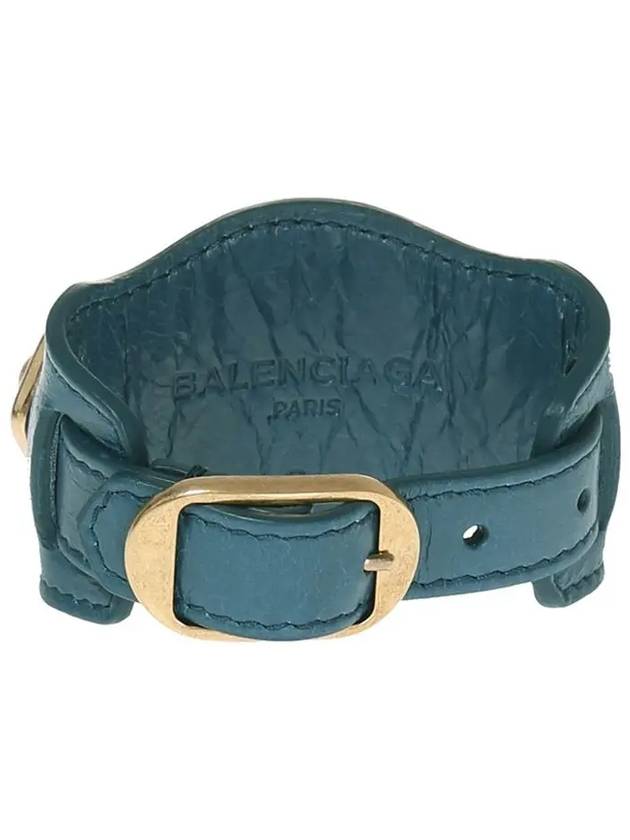 Luxury Balenciaga  Giant Gold Buckle Bracelet Blue