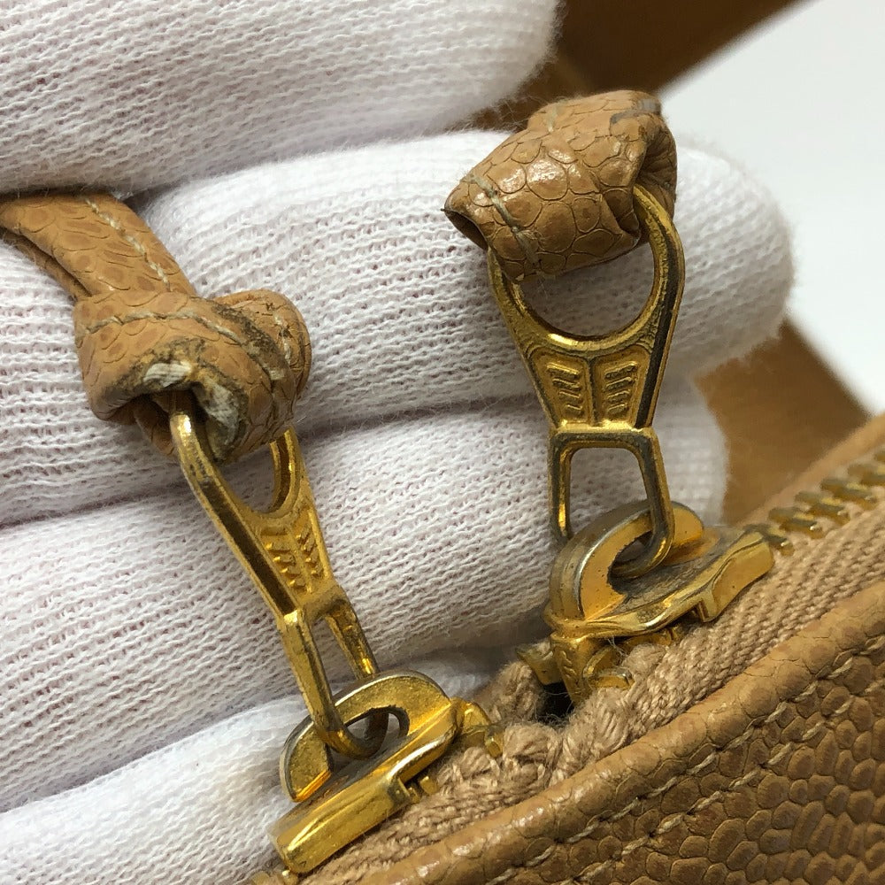 CHANEL Tote Bag Caviar skin beige Coco ball COCO Mark Women Used