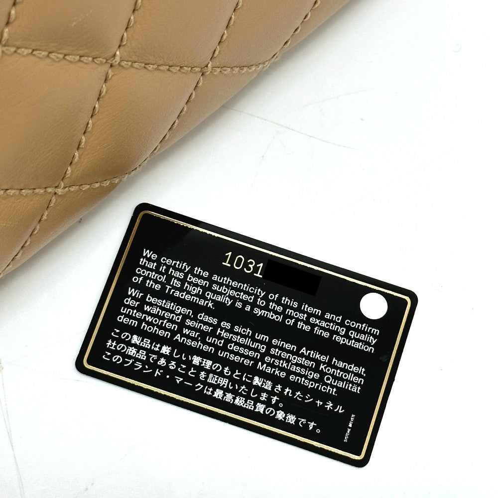 CHANEL Tote Bag Calfskin beige Wild stitch Women Used