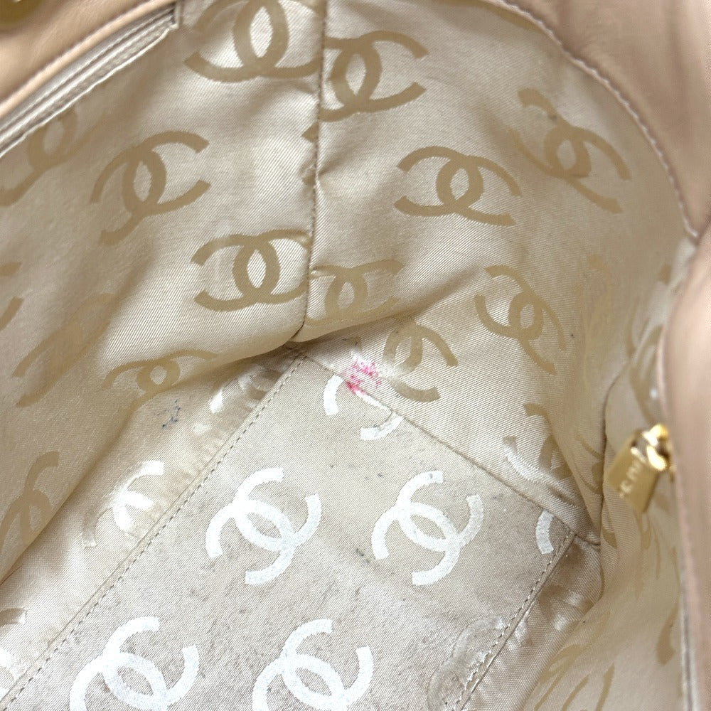 CHANEL Tote Bag Calfskin beige Wild stitch Women Used