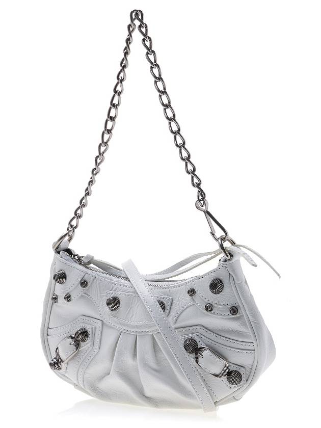 Luxury Balenciaga  Le Cagole Chain Mini Shoulder Bag White