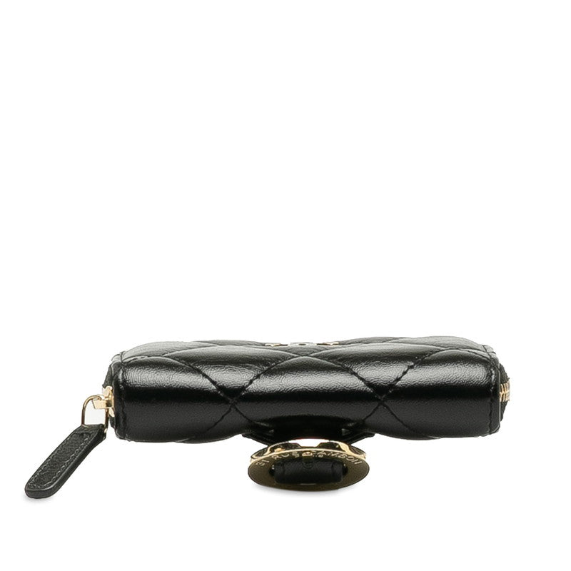 Chanel Matrace Coincase  Cocktail Belt Black Leather  CHANEL