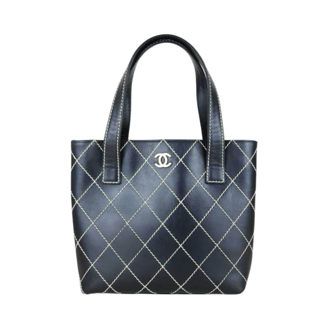 Good ( Rank AB)｜ CHANEL Calf Leather Wild Ditch Hand Bag Made In 2002～2003Year｜S25030604