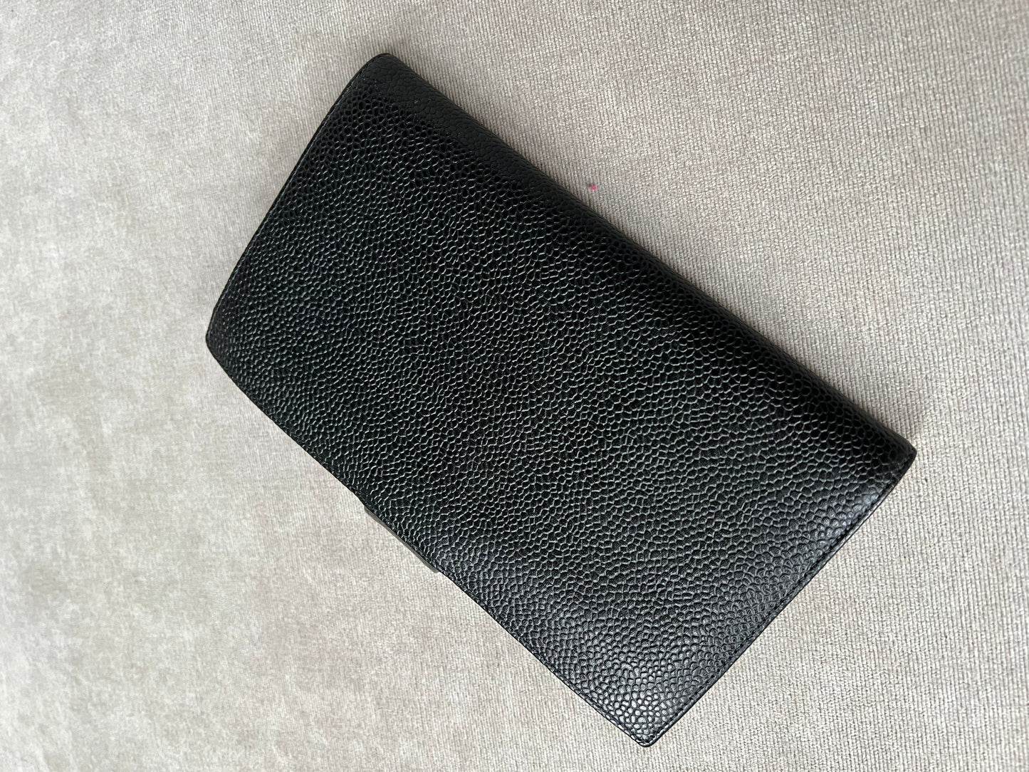 Chanel Black Caviar Timeless French Bifold Wallet