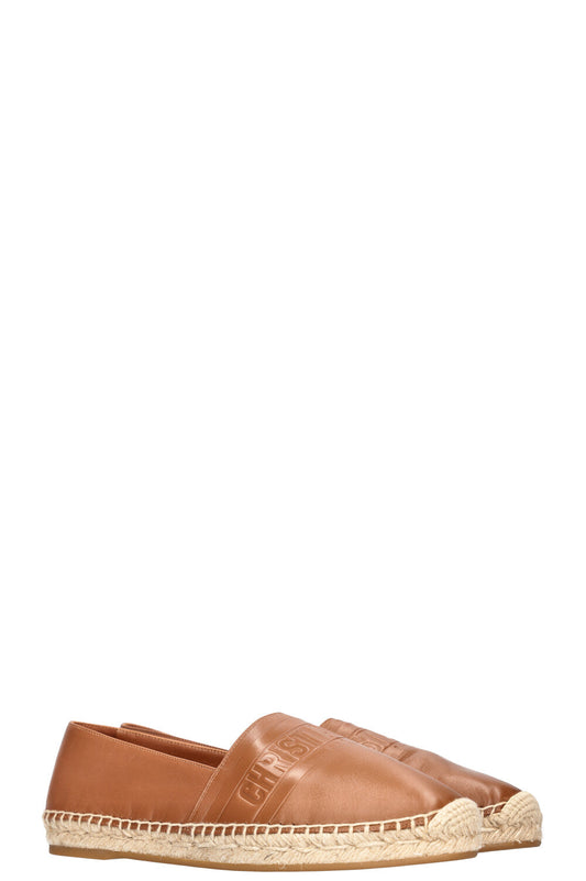 CHRISTIAN DIOR Granville Espadrilles Leather Cognac