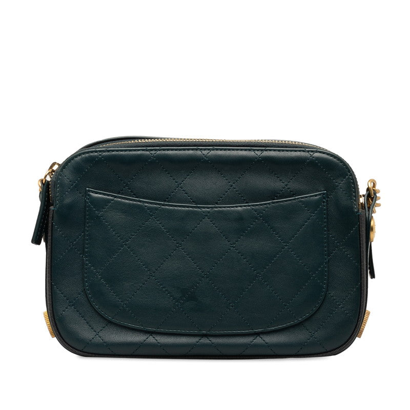 Chanel Matrases Coco Mark Chain Shoulder Bags Green Leather   Chanel