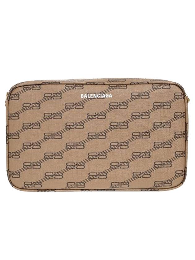 Luxury Balenciaga  Monogram Logo Camera Cross Bag Beige