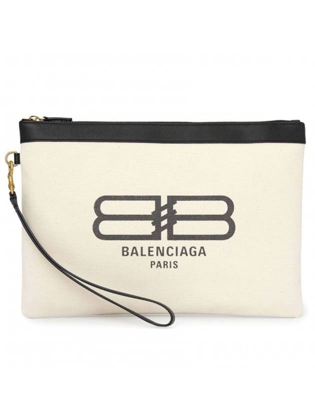 Luxury Balenciaga  Flat Jumbo Clutch Bag Ivory