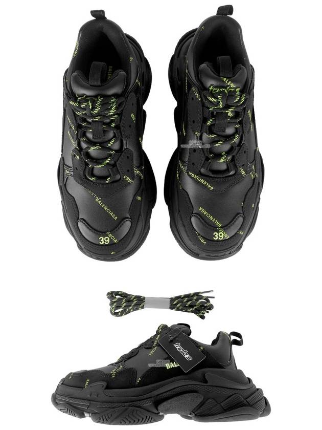 Luxury Balenciaga  All Over Triple S Low Top Sneakers Black