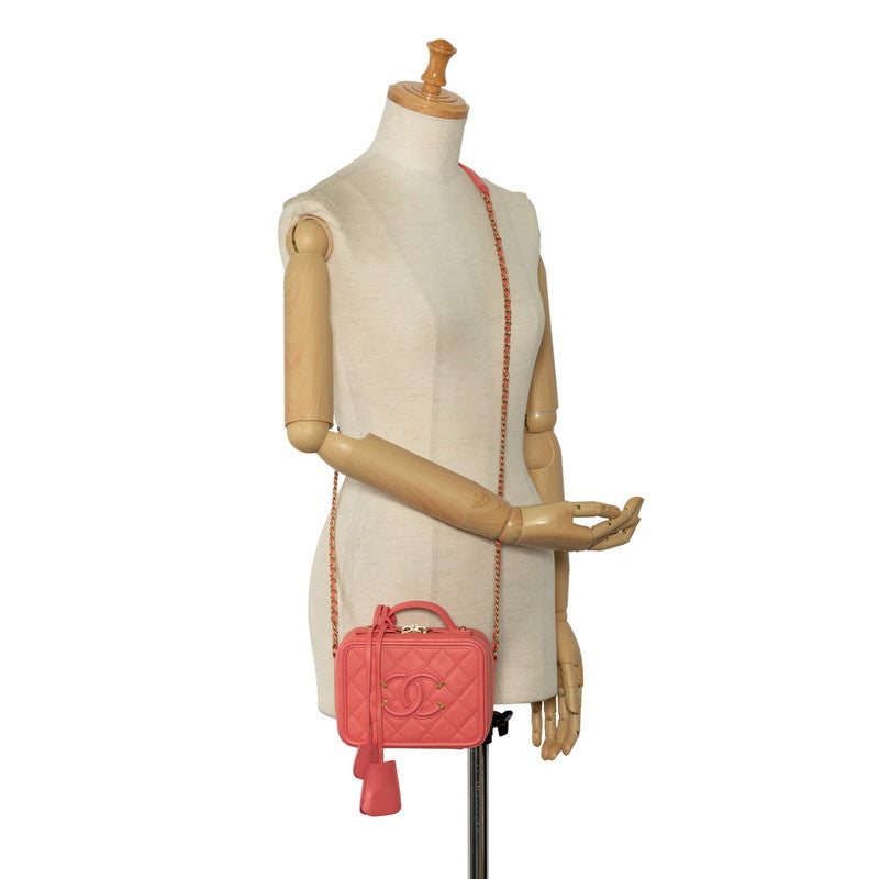 Chanel Matrases Coco Mark CC Figure Handbags houlder Bag 2WAY Pink Caviar S  CHANEL
