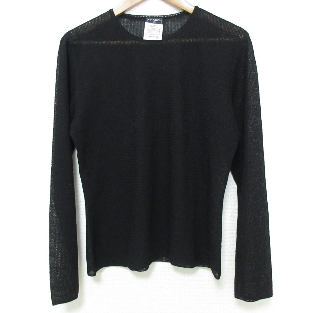 Chanel Front Logo Sheer Knit Pullover