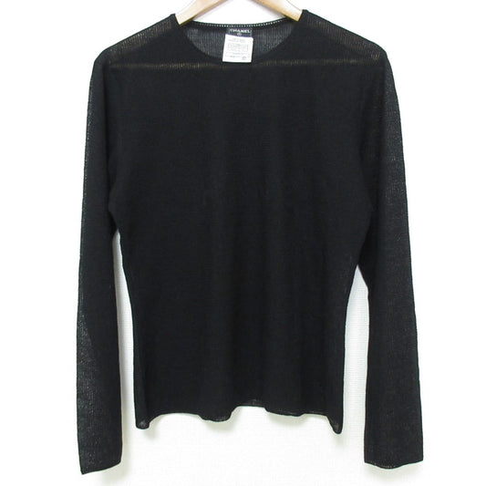 Chanel Front Logo Sheer Knit Pullover