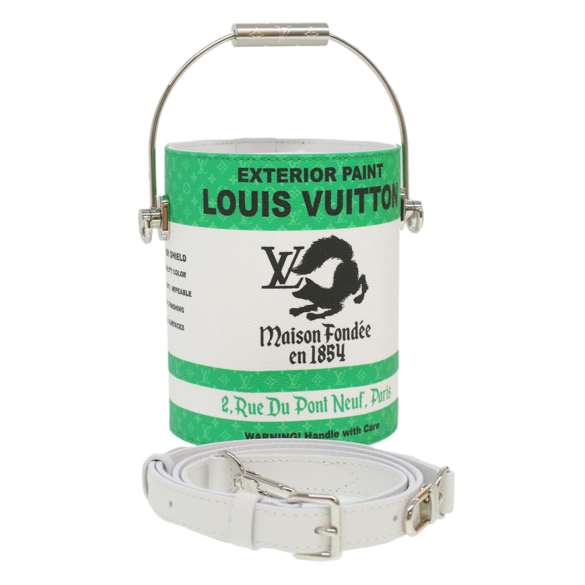 LOUIS VUITTON Monogram Painted Can Hand Bag PVC 2way Green M81592 LV  34203A