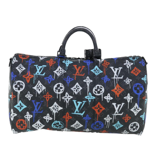 LOUIS VUITTON Monogram Eclipse Keepall Bandouliere 50 Boston M21384 Auth 34215A