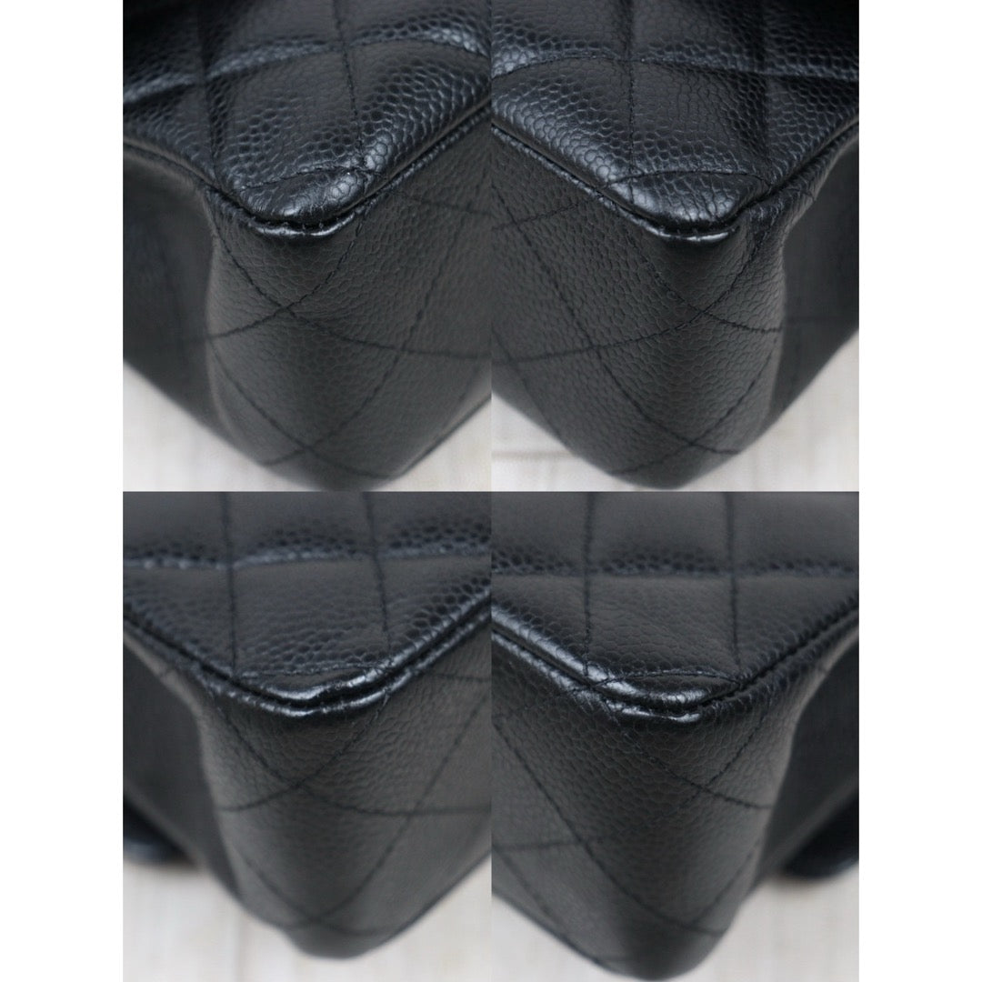 Very Good ( Rank A)｜ Full Set  CHANEL Caviar Skin Matrasse Double Flap 25 Shoulder Bag Black Made In 2020 Year｜S25030103