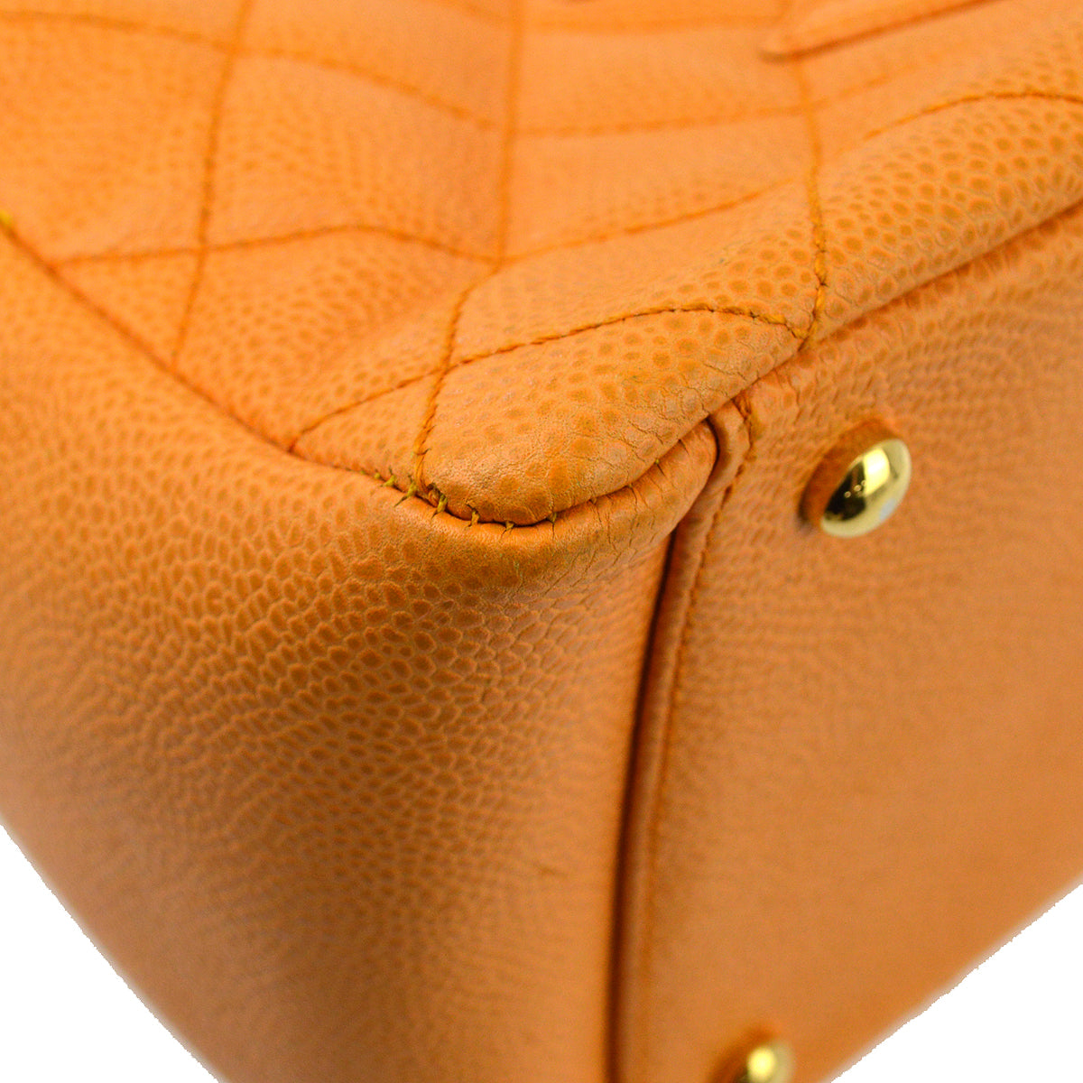 Chanel Orange Caviar Petite Timeless Tote PTT Chain Handbag