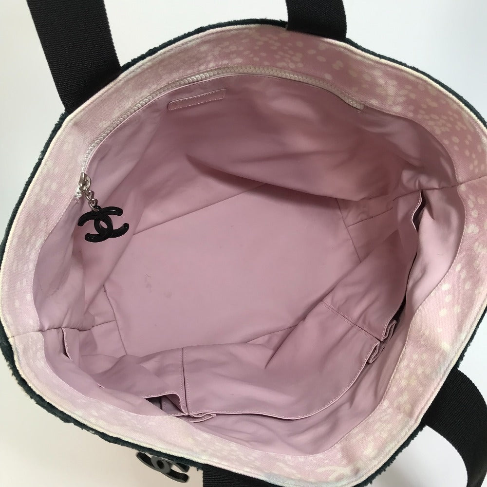 CHANEL Tote Bag canvas Light pink x black COCO Mark Women Used