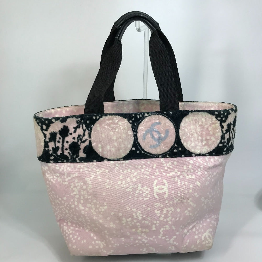 CHANEL Tote Bag canvas Light pink x black COCO Mark Women Used
