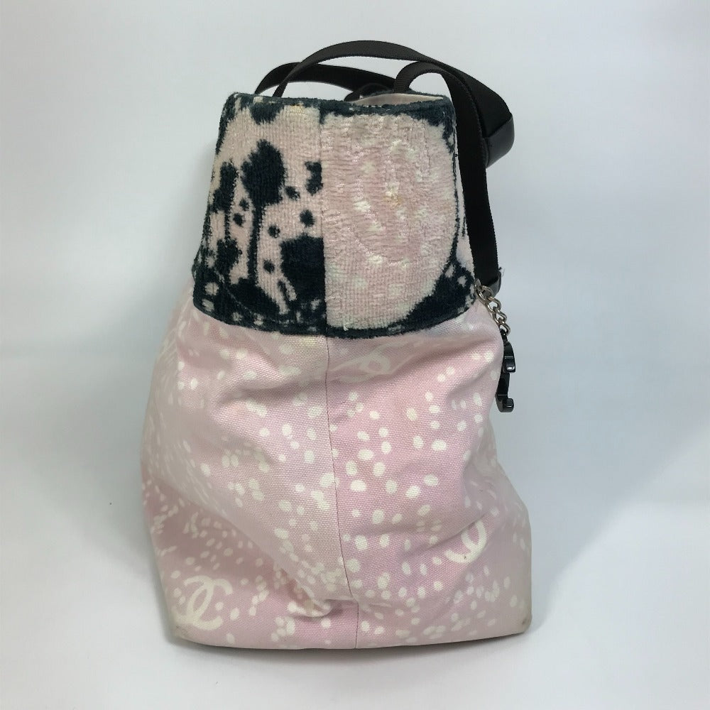 CHANEL Tote Bag canvas Light pink x black COCO Mark Women Used