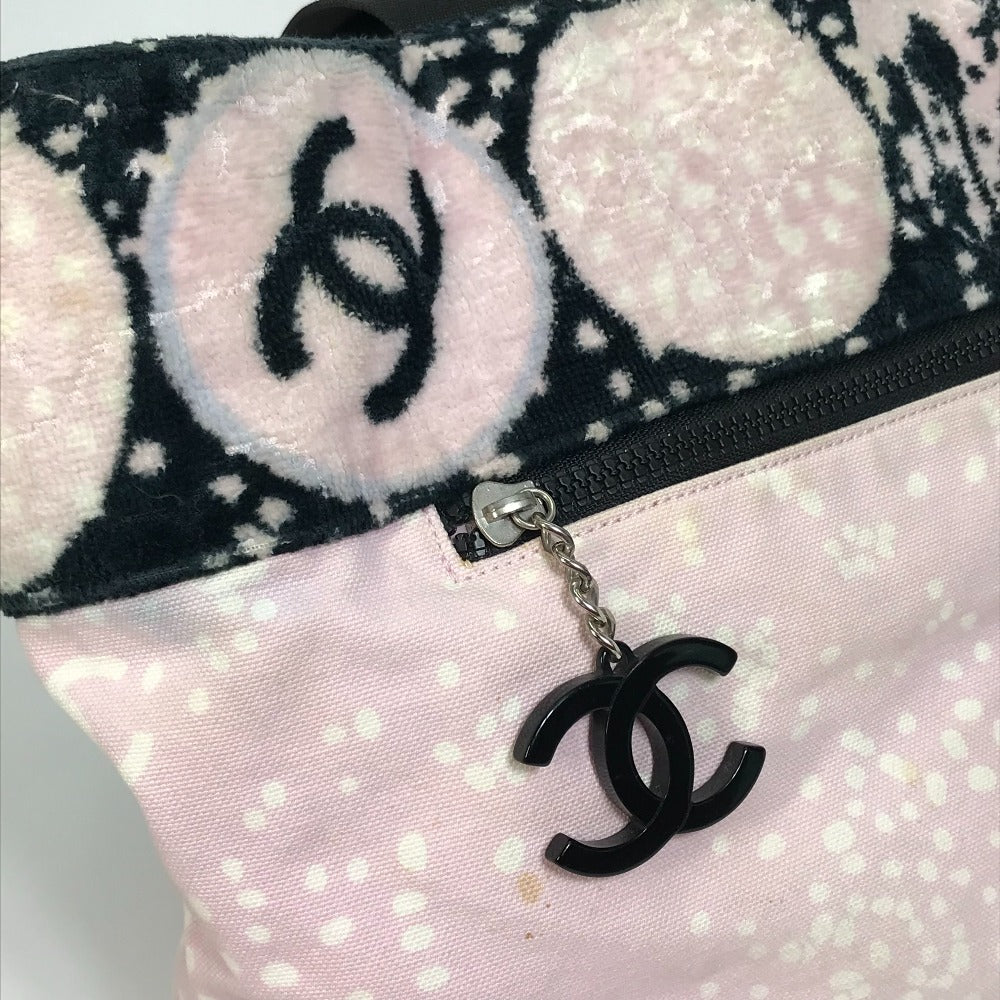 CHANEL Tote Bag canvas Light pink x black COCO Mark Women Used
