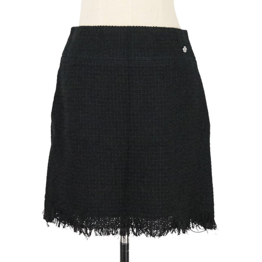 Chanel Coco Mark Cutoff Tweed Mini Skirt