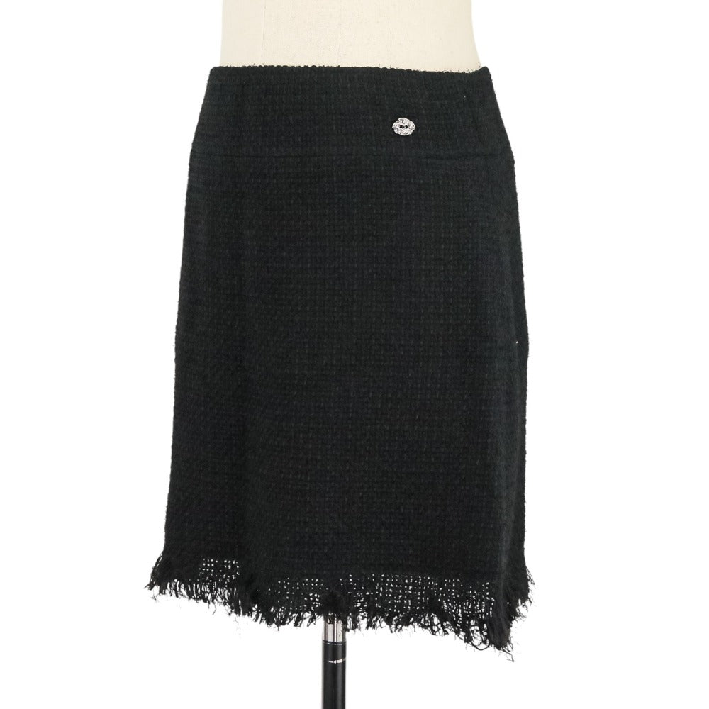 Chanel Coco Mark Cutoff Tweed Mini Skirt