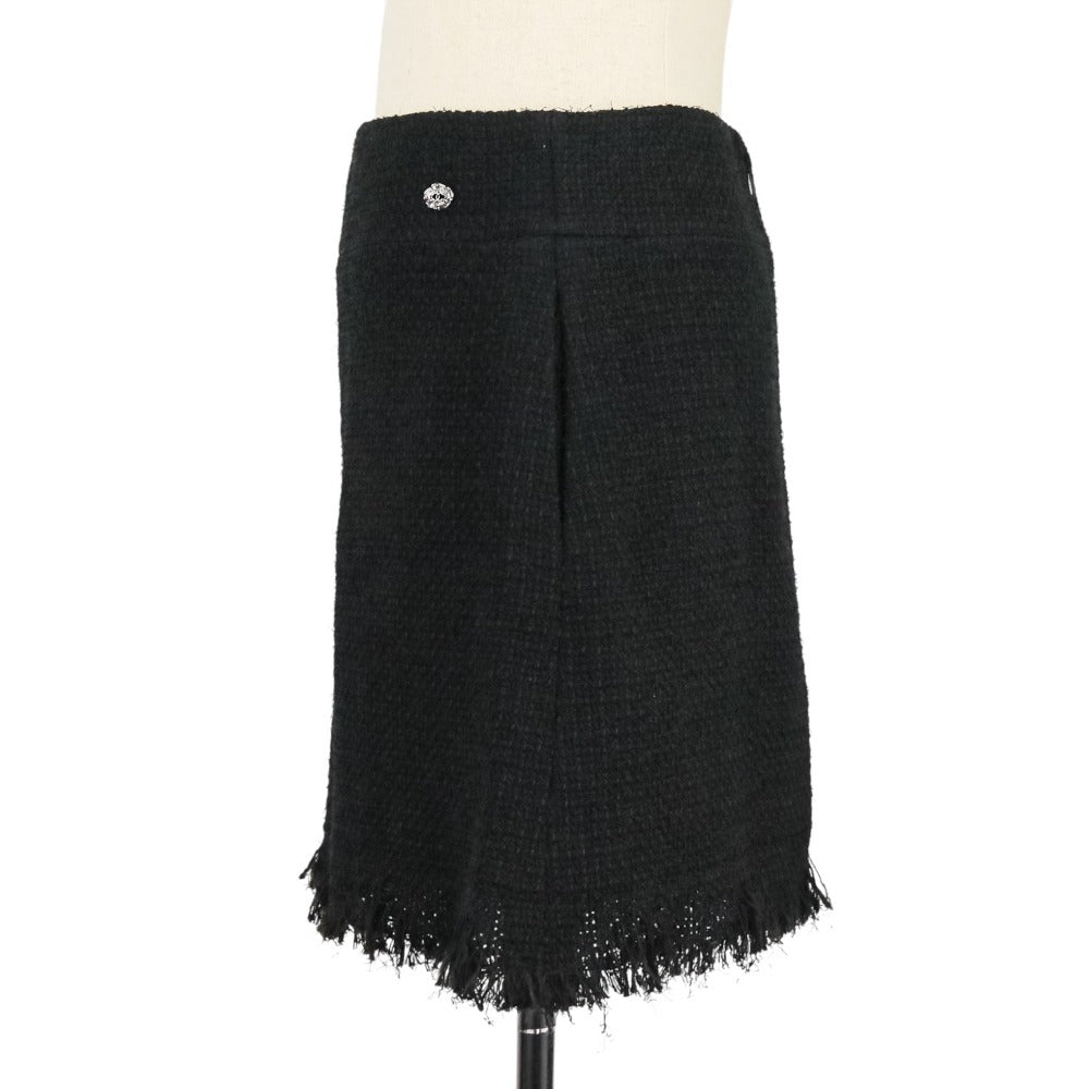 Chanel Coco Mark Cutoff Tweed Mini Skirt