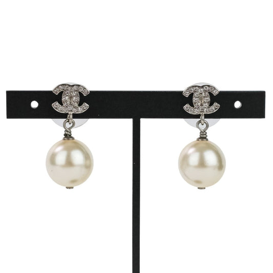 Chanel Coco Mark Faux Pearl Earrings