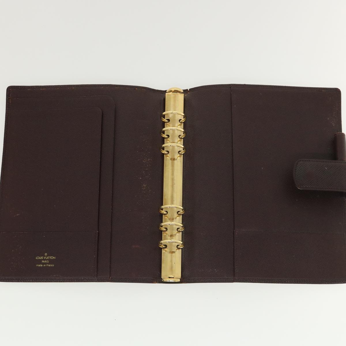 LOUIS VUITTON Taiga Leather Agenda GM Day Planner Cover Acajou R20414 Auth 34350