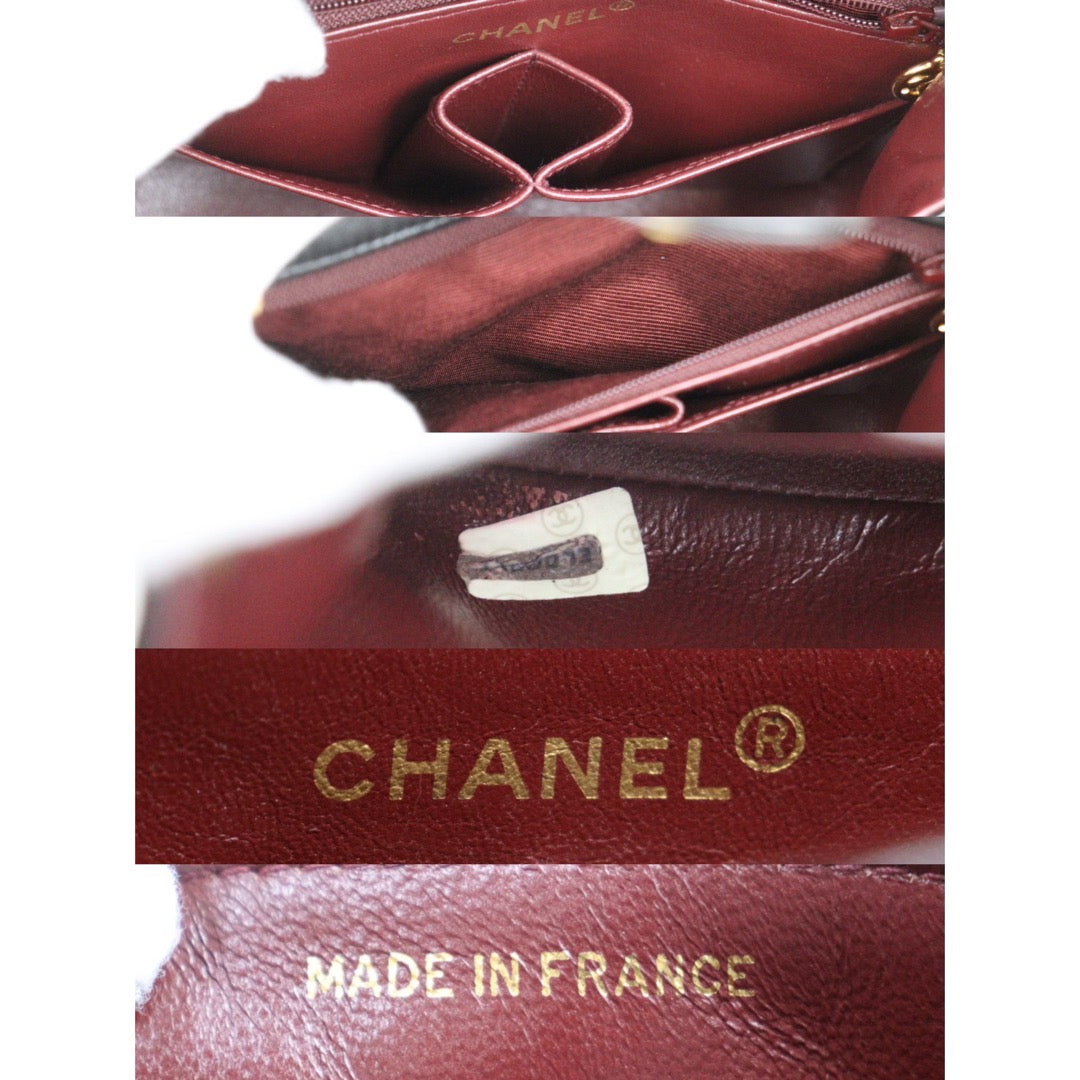 Rank A｜ CHANEL Black Lanbskin Square 20 Shoulder Bag Made In 1989～1991Year ｜P24061131