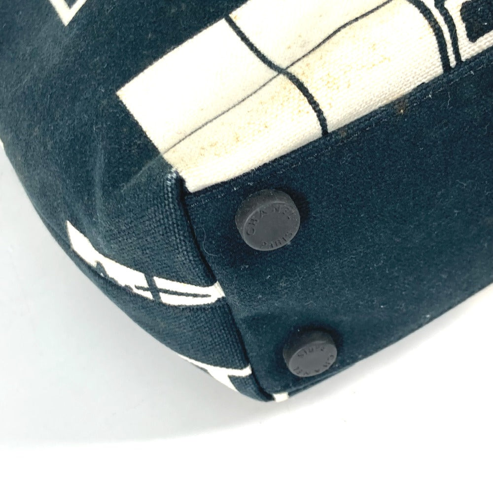 CHANEL Tote Bag Canvas / leather black window Women Used