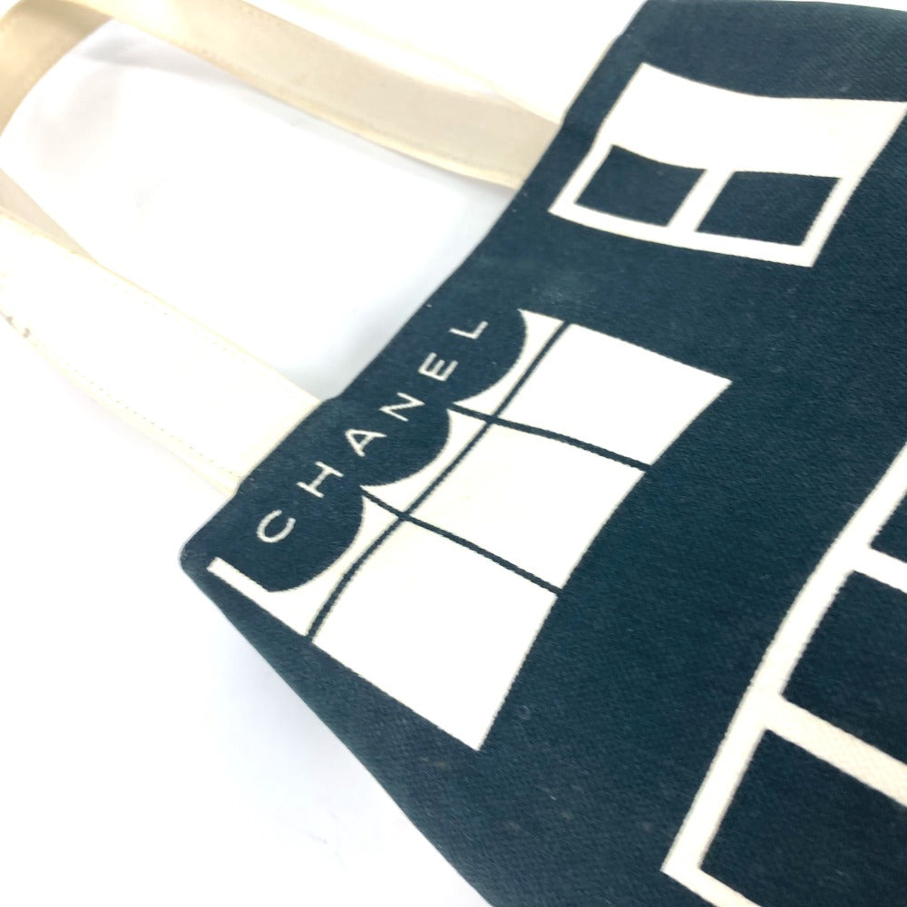 CHANEL Tote Bag Canvas / leather black window Women Used