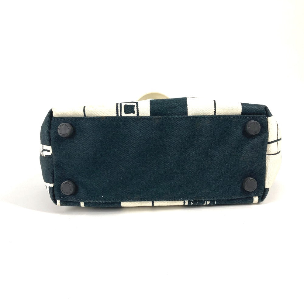 CHANEL Tote Bag Canvas / leather black window Women Used