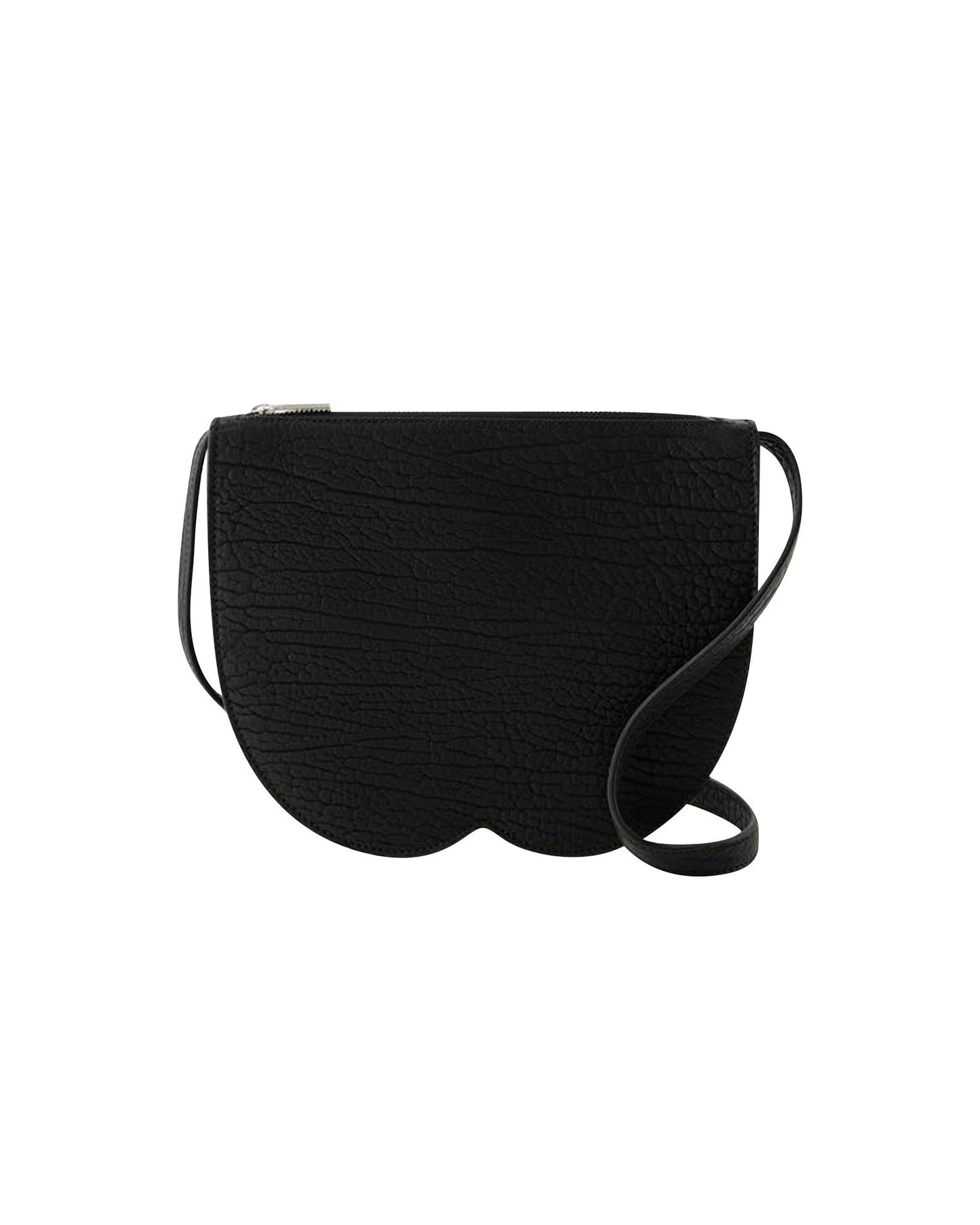 Burberry Half Moon Leather Clutch Women Black Clutch Bags ONE SIZE Black