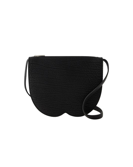 Burberry Half Moon Leather Clutch Women Black Clutch Bags ONE SIZE Black