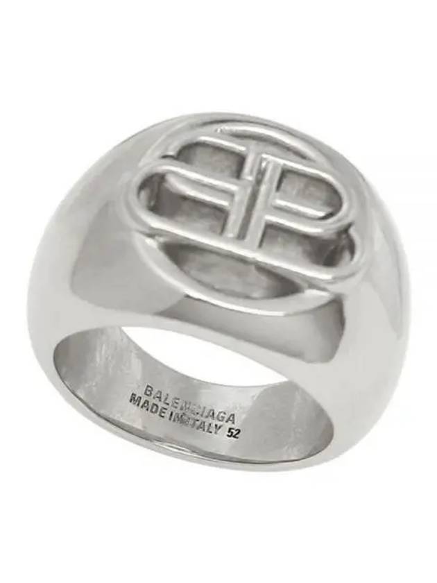 Luxury Balenciaga  BB Signature Bold Ring Silver