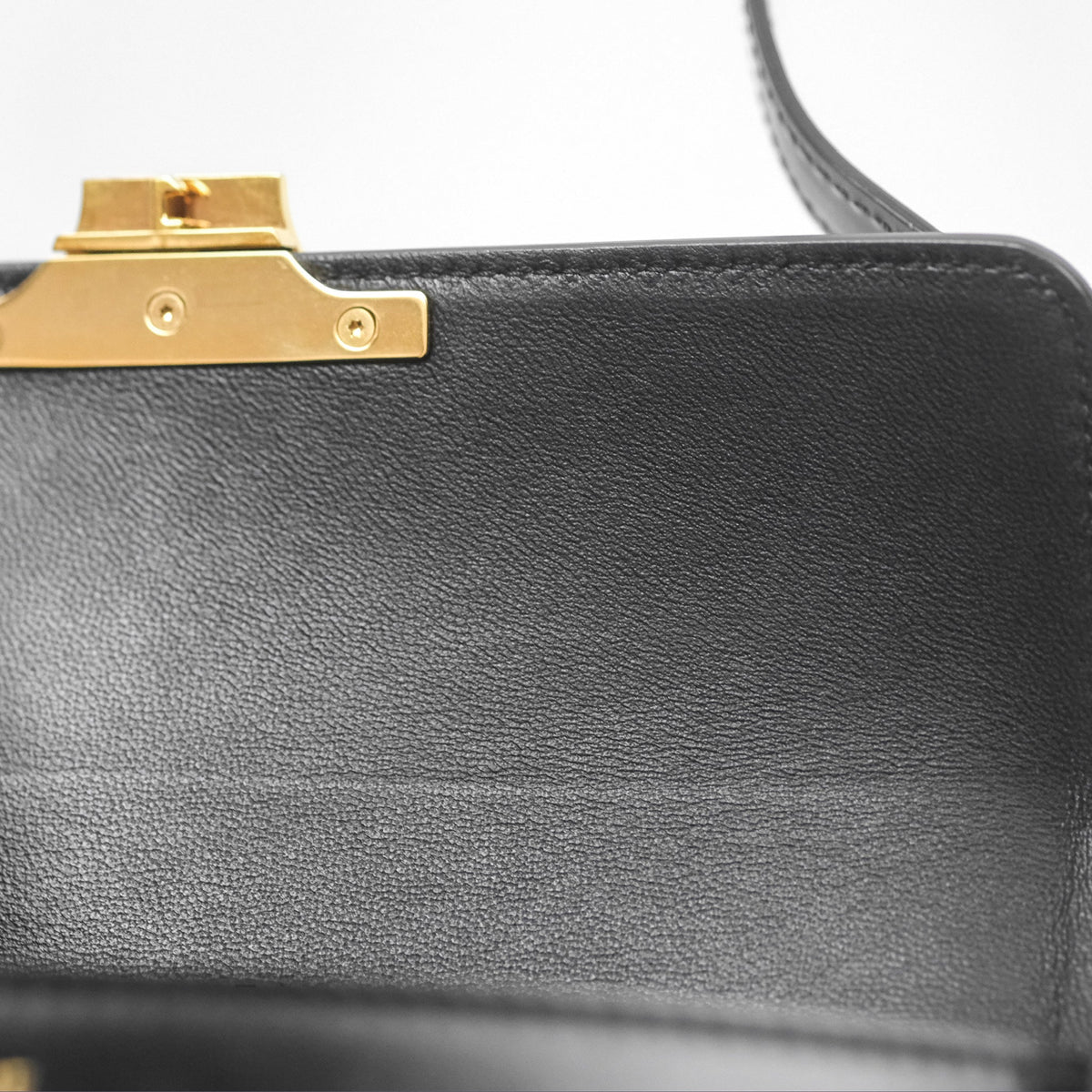 Celine Triomphe Shoulder Bag Black Calfskin