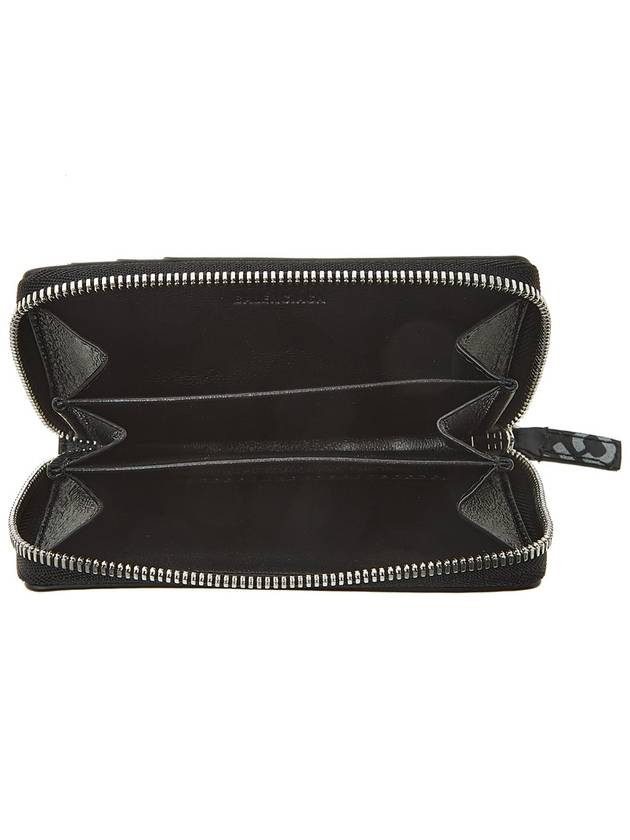 Luxury Balenciaga  All Over Logo Zip Around Half Wallet Black