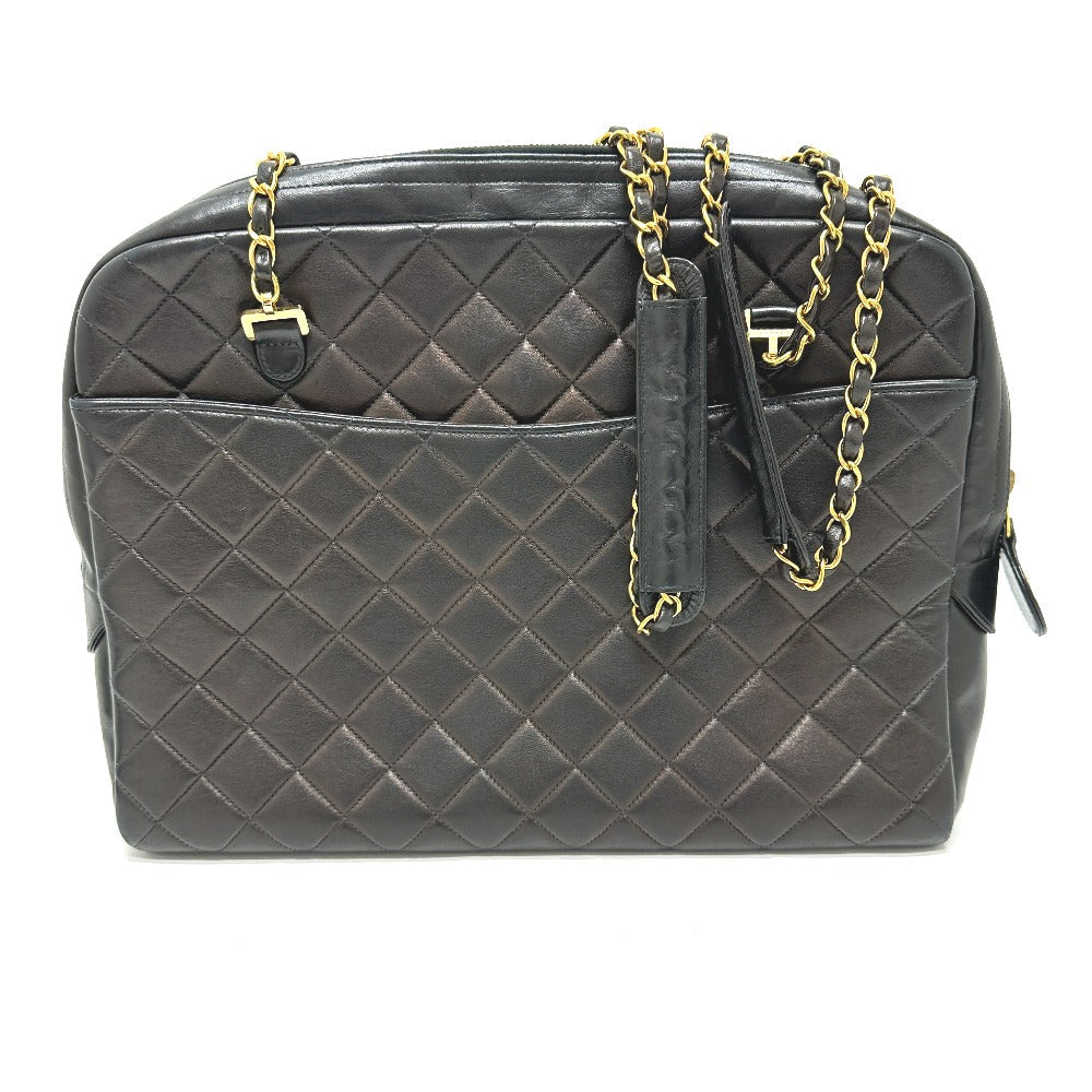 CHANEL Shoulder Bag lambskin black vintage Matelasse Quilting CC COCO Mark Women Used