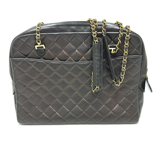 CHANEL Shoulder Bag lambskin black vintage Matelasse Quilting CC COCO Mark Women Used
