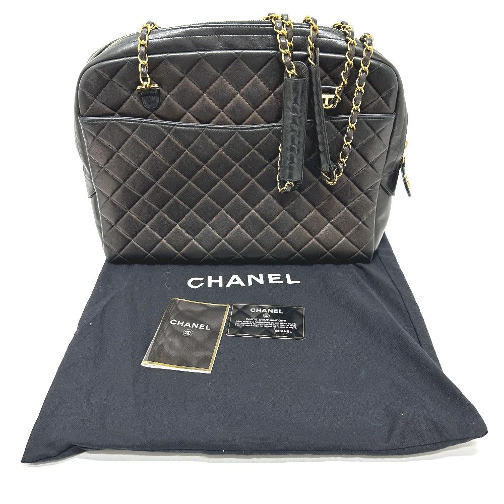 CHANEL Shoulder Bag lambskin black vintage Matelasse Quilting CC COCO Mark Women Used